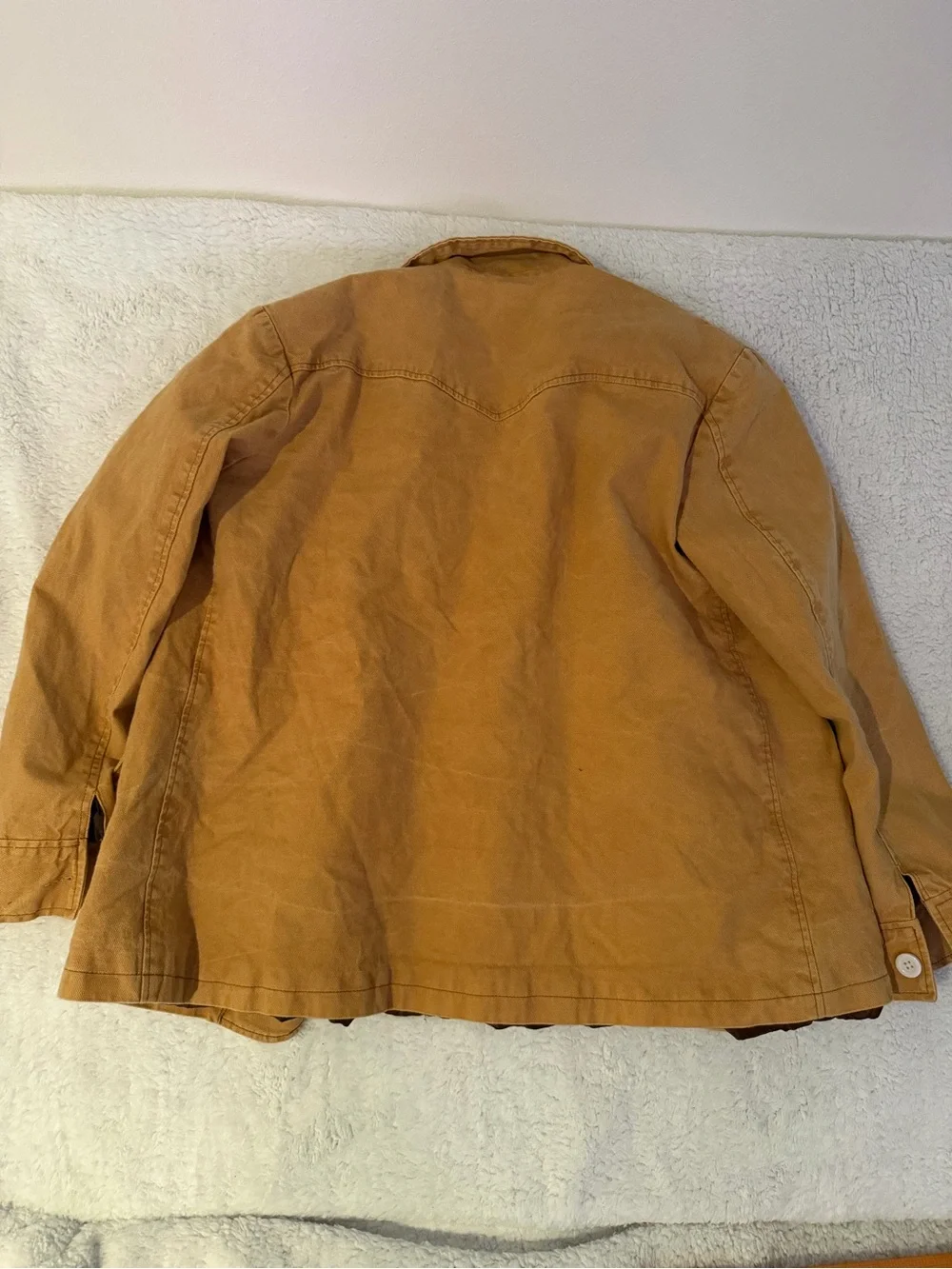 Men's Tan Workwear Jacket with Quilted Lining - Picture 5 of 7